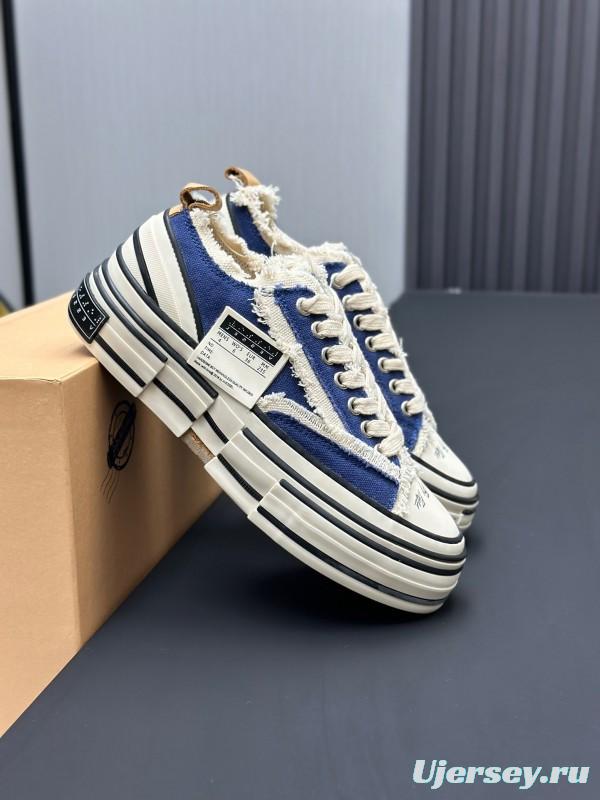 2025 Unisex XVESSEL Navy White Canvas Plimsolls Vulcanized AS00240