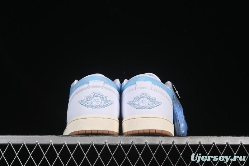 Nike Air Jordan 1 Low Worn Blue Denim Casual Sneakers - HQ2004-400