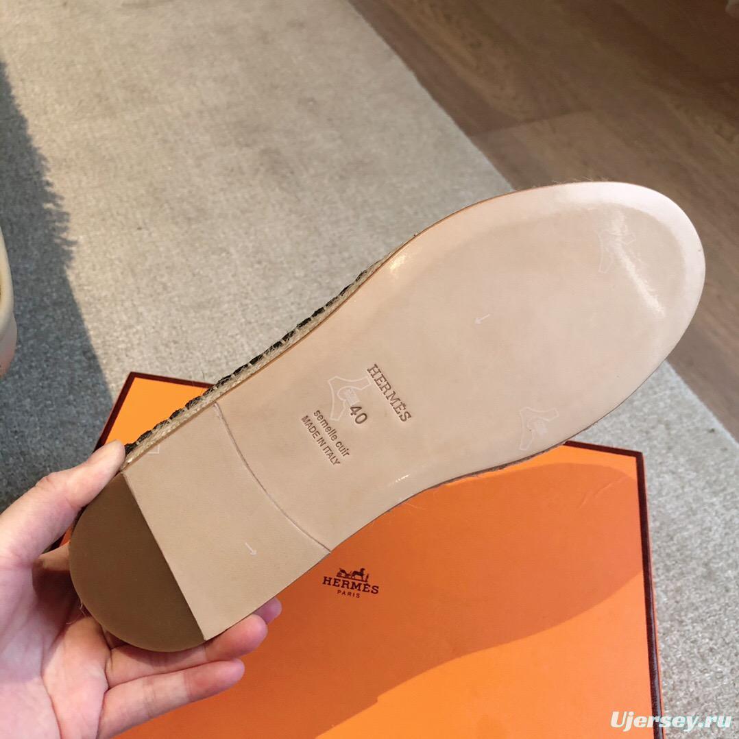 2025 Unisex Hermès Dark Green Suede Leather Loafers AS00380