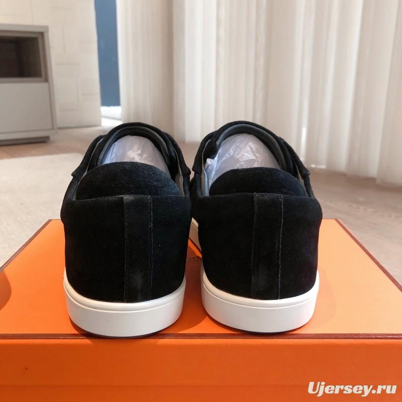 2025 Unisex H Black Suede Sneakers AS00380
