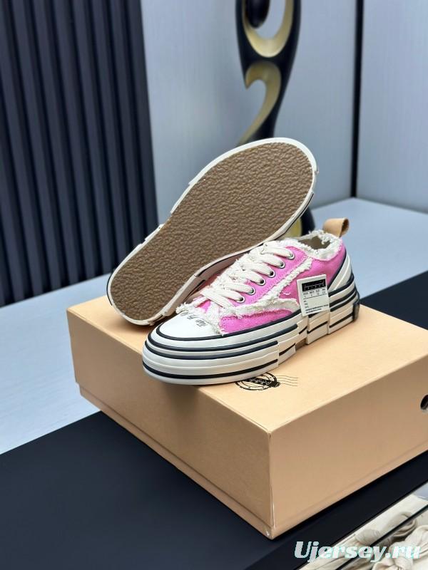 2025 Unisex XVESSEL Pink White Canvas Plimsolls Vulcanized AS00240