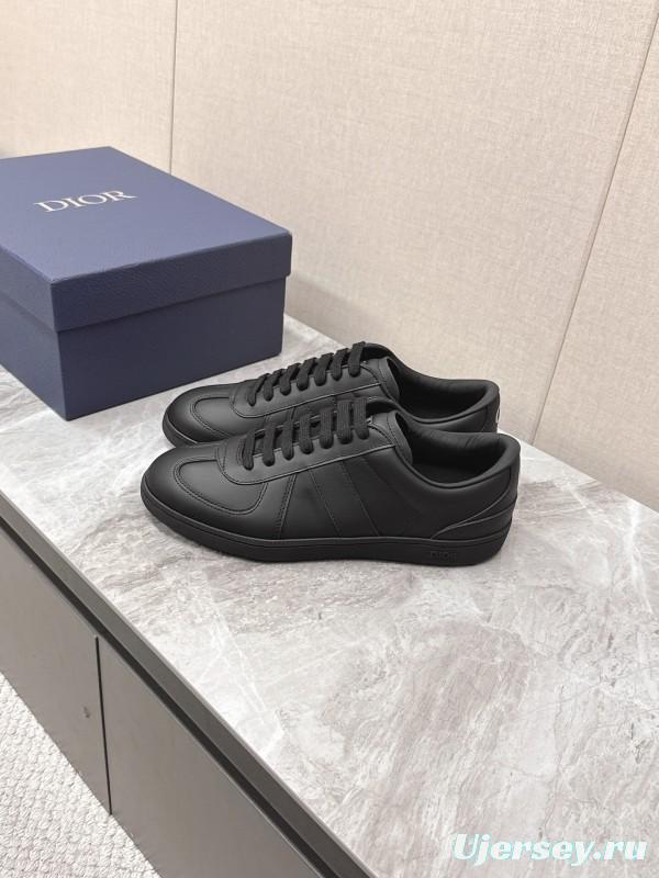 2025 Men Dior Black Leather Sneakers KFY00300