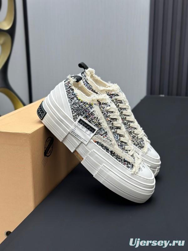 2025 Unisex XVESSEL White Black Canvas Plimsolls Vulcanized AS00260