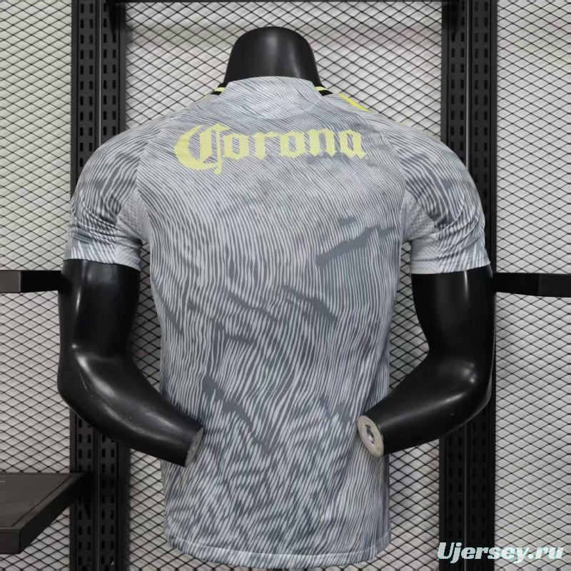 Player Version 25/26 Club America Grey with Diagonal Stripe Pattern Jersey