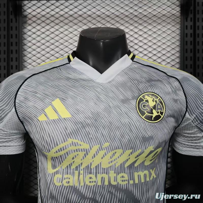 Player Version 25/26 Club America Grey with Diagonal Stripe Pattern Jersey