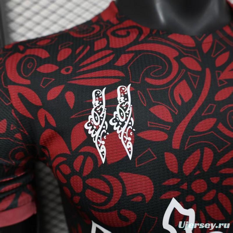 Player Version 25/26 FC Palestine Red with Traditional Floral Pattern Jersey
