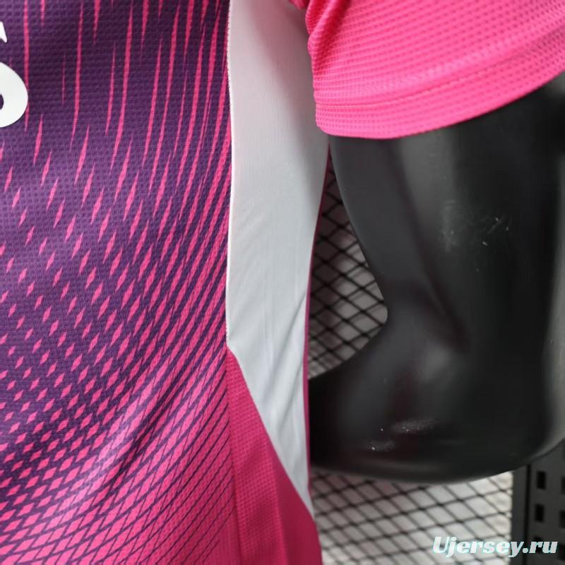 Player Version 25/26 Real Madrid Purple Pink with Geometric Wave Pattern Jersey