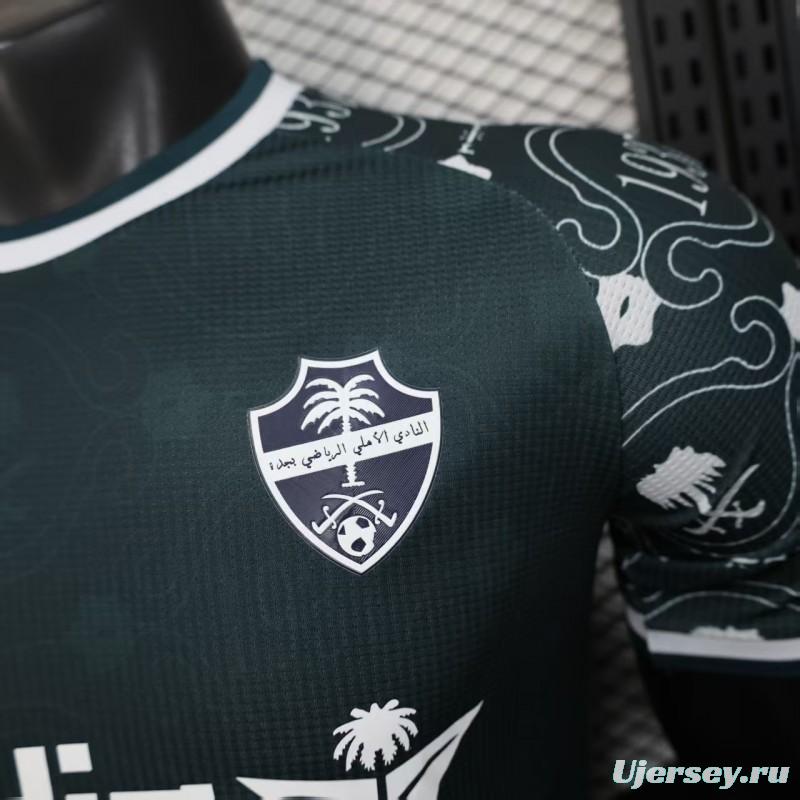 Player Version 25/26 Al-Ahli Saudi Dark Green with Traditional Arabic Pattern Jersey