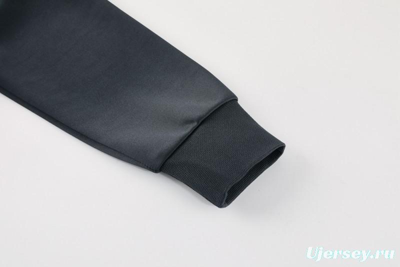 2025 Nike Black/Deep Grey Full Hoodie Zipper Jacket +Long Pants