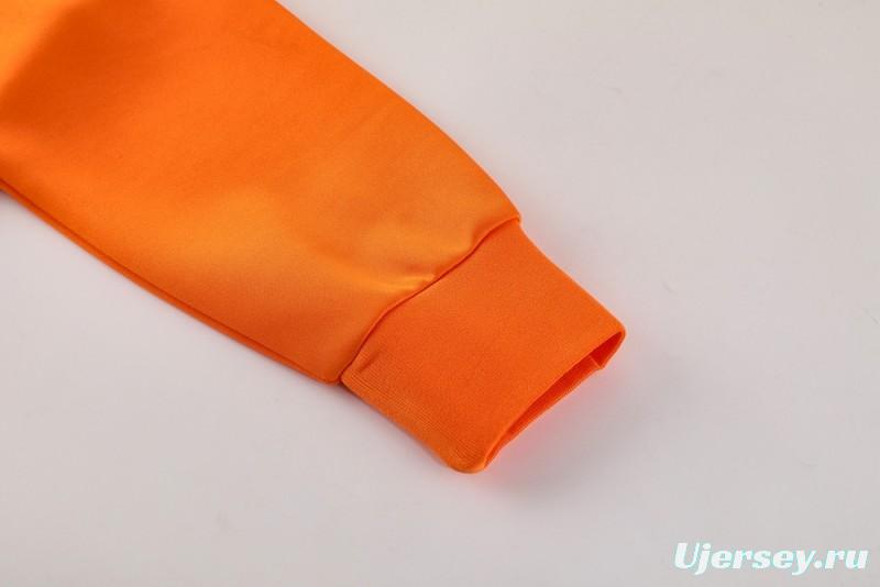 2025 Nike Orange/Black Full Hoodie Zipper Jacket +Long Pants