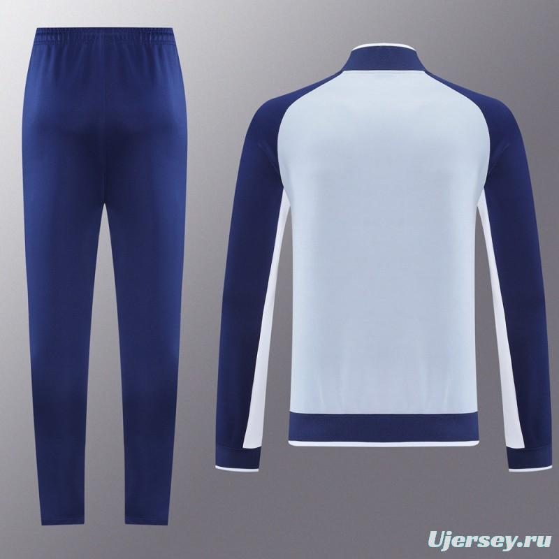 2025 Nike Grey/Navy Full Hoodie Zipper Jacket +Long Pants