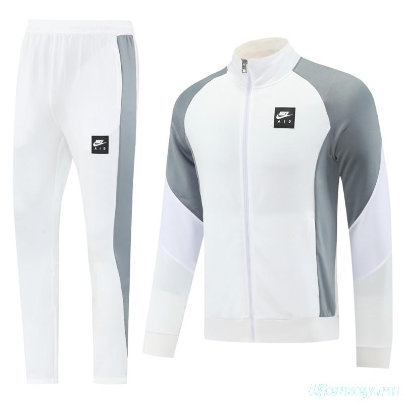 2025 NIKE WHITE/Grey Full Zipper Jacket +Long Pants