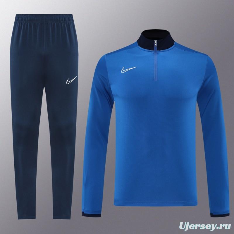 2025 Nike Blue Full Hoodie Zipper Jacket +Long Pants
