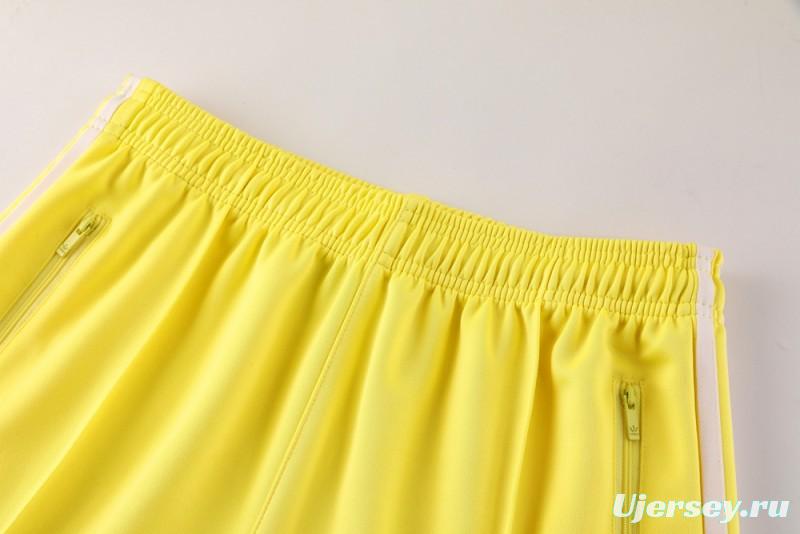 2025 Adidas Original Yellow Full Hoodie Zipper Jacket +Long Pants