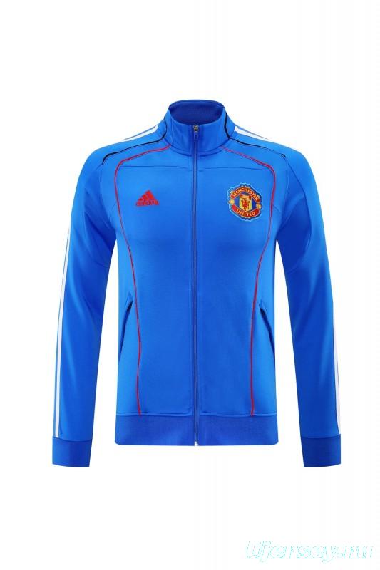 25/26 Manchester United Blue Full Zipper Jacket +Long Pants