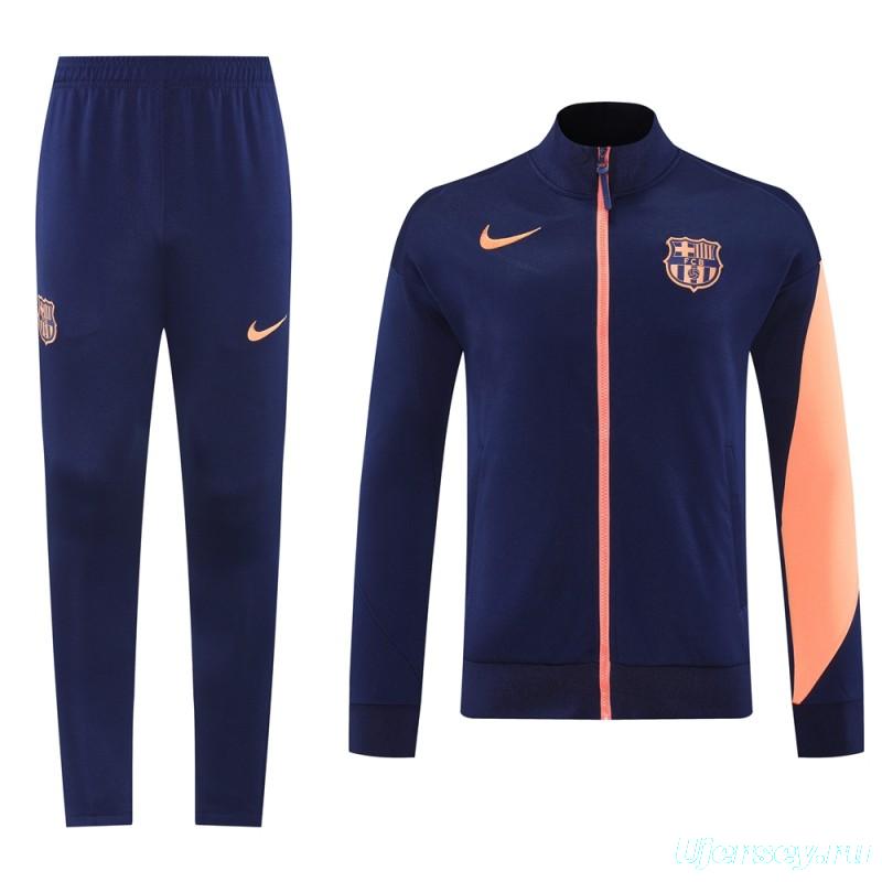 25/26 Barcelona Navy/Orange Full Zipper Jacket +Long Pants