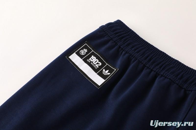 25/26 Real Madrid Navy Hoodie Full Zipper Jacket + Long Pants
