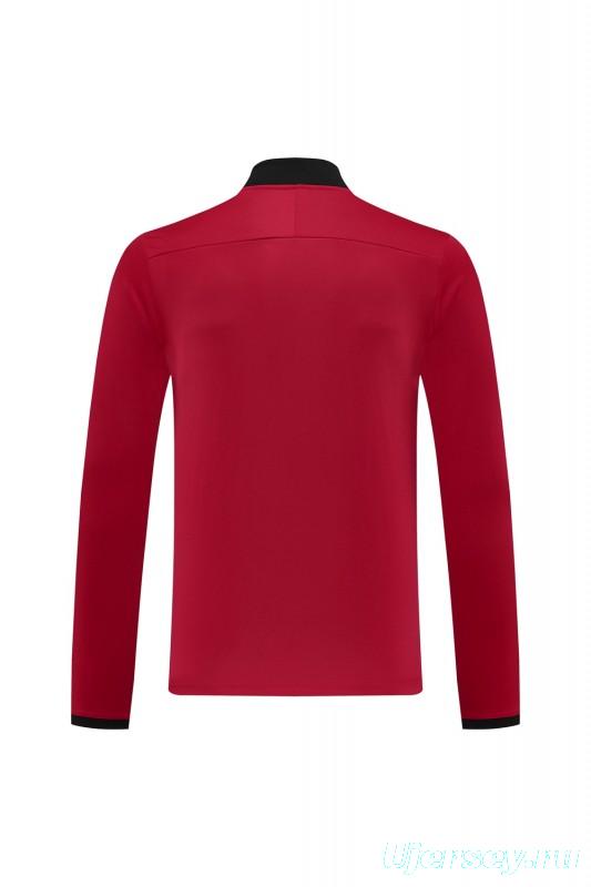 2025 Nike Red Full Hoodie Zipper Jacket +Long Pants