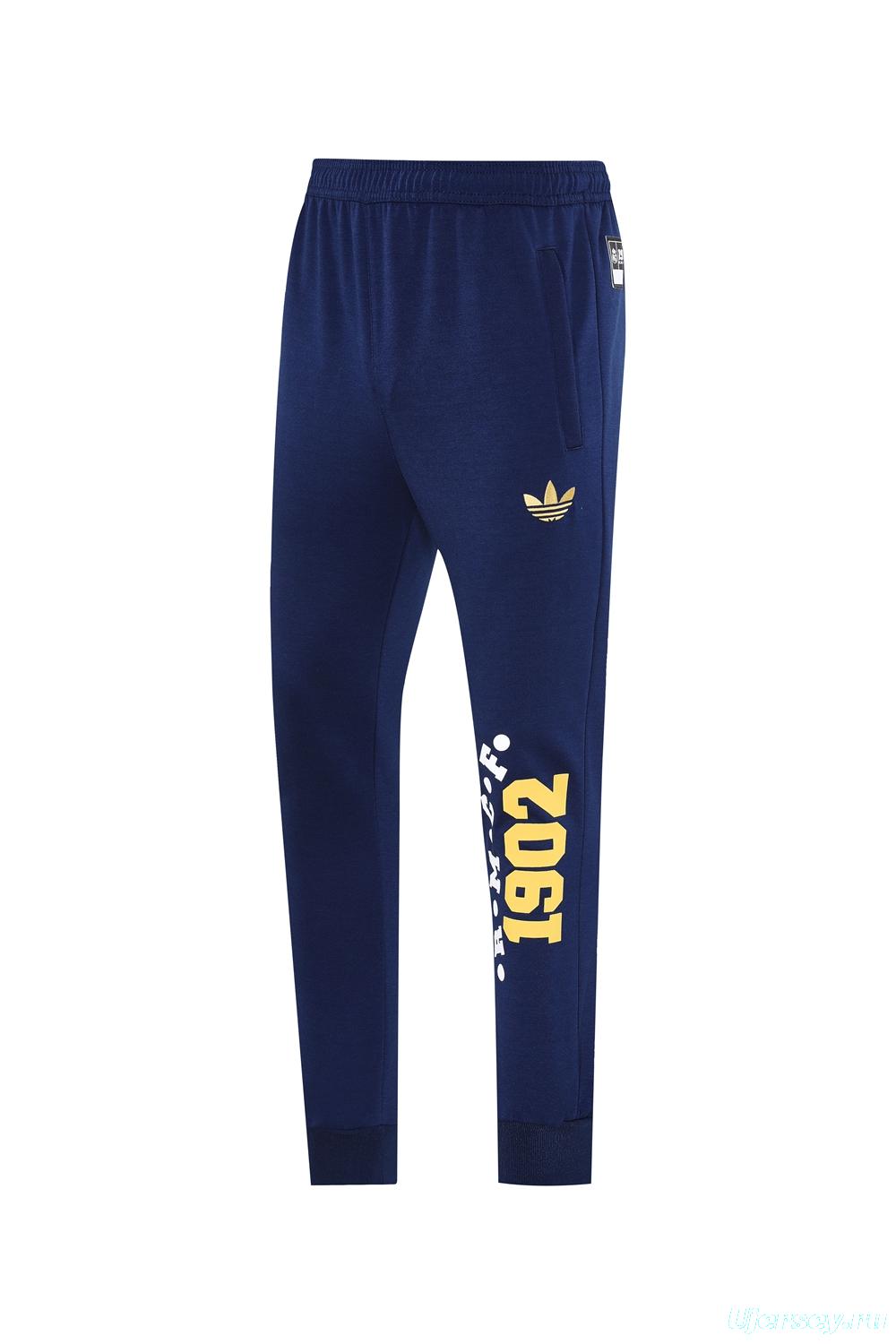 25/26 Real Madrid Navy Hoodie Full Zipper Jacket + Long Pants