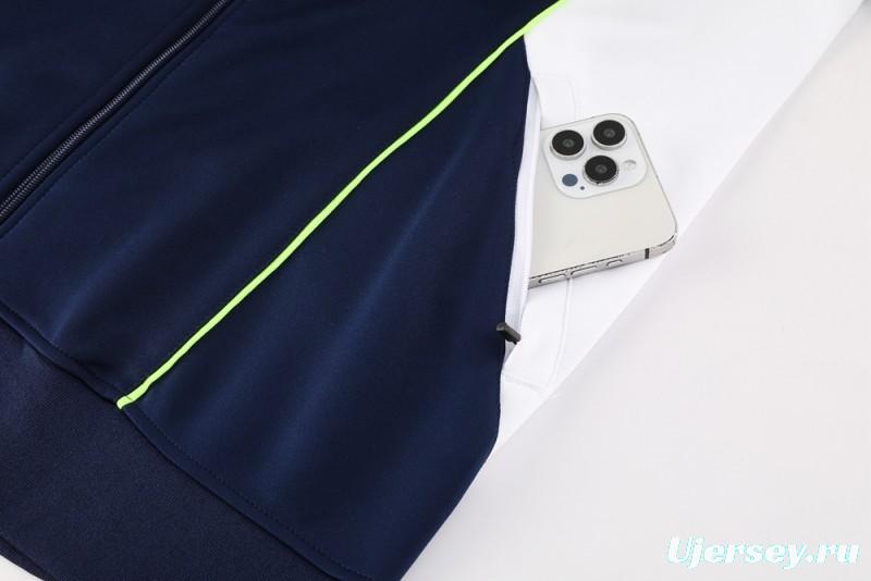 25/26 Real Madrid Navy/White Full Zipper Jacket +Long Pants