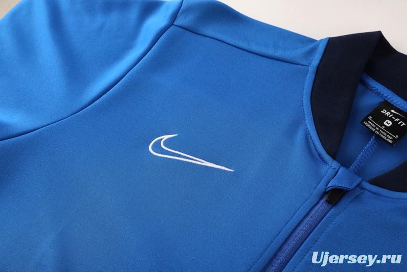 2025 Nike Blue Full Hoodie Zipper Jacket +Long Pants