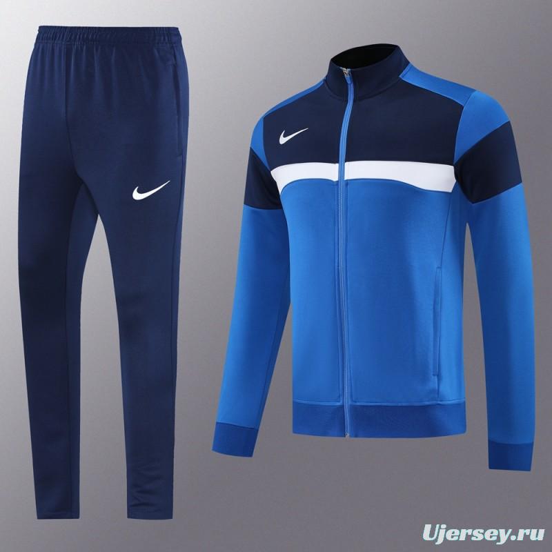 2025 Nike Blue/Black Full Hoodie Zipper Jacket +Long Pants