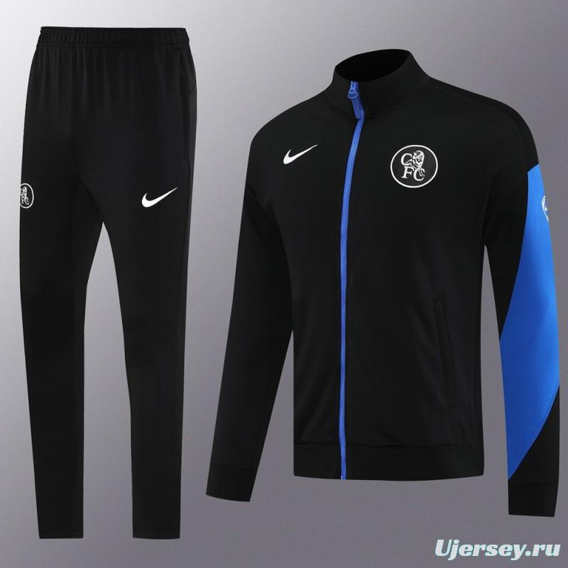 25/26 Chelsea Black/Blue Full Zipper Jacket +Long Pants