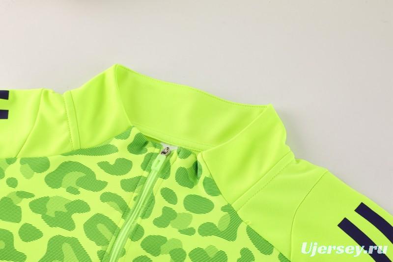 2025 Adidas Purple/Neon Green Half Zipper Jacket +Long Pants