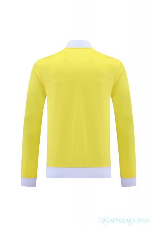 2025 Adidas Original Yellow Full Hoodie Zipper Jacket +Long Pants