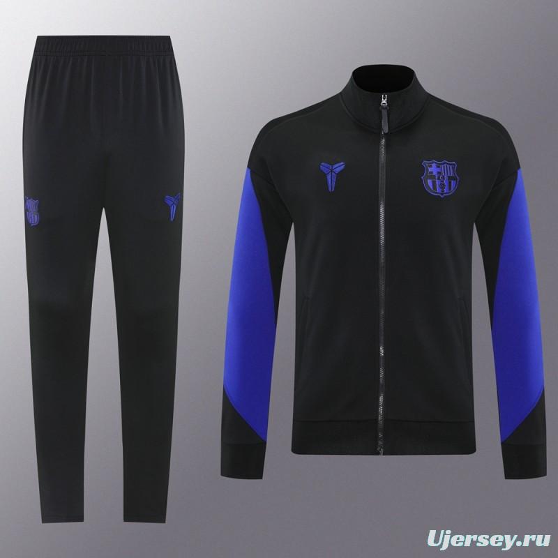 25/26 Barcelona Black/Blue Full Zipper Jacket +Long Pants