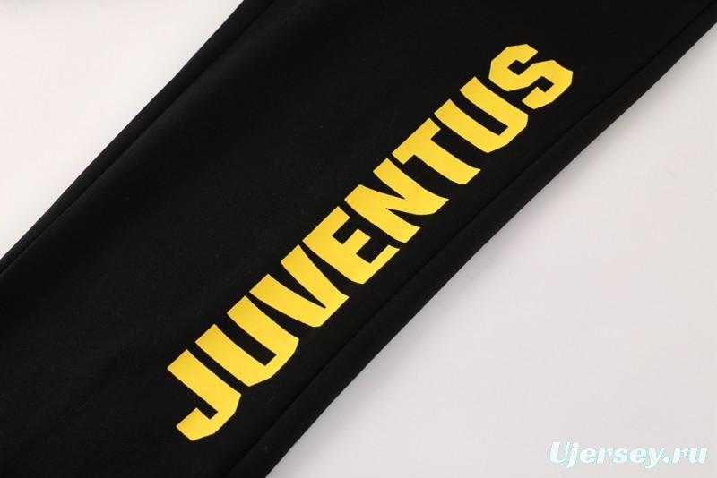 25/26 Juventus Black Hoodie Full Zipper Jacket + Long Pants