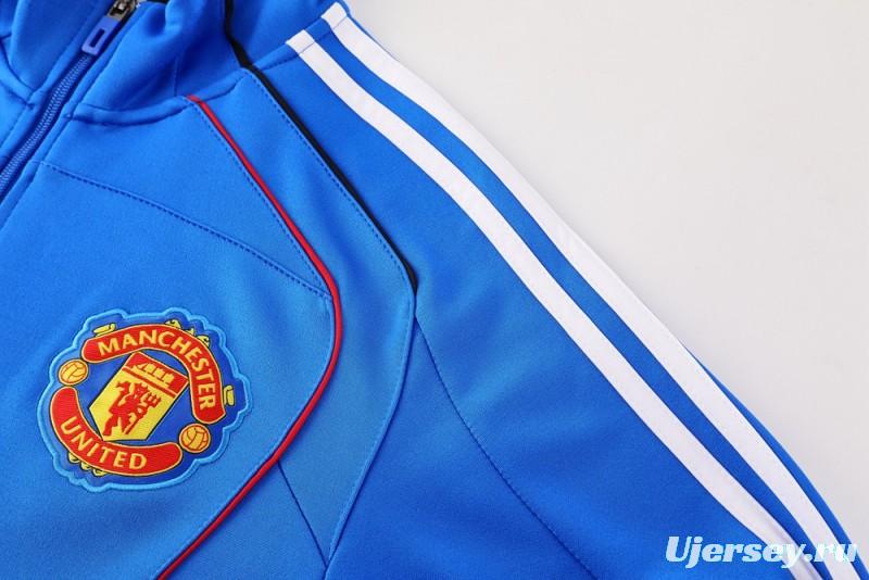 25/26 Manchester United Blue Full Zipper Jacket +Long Pants