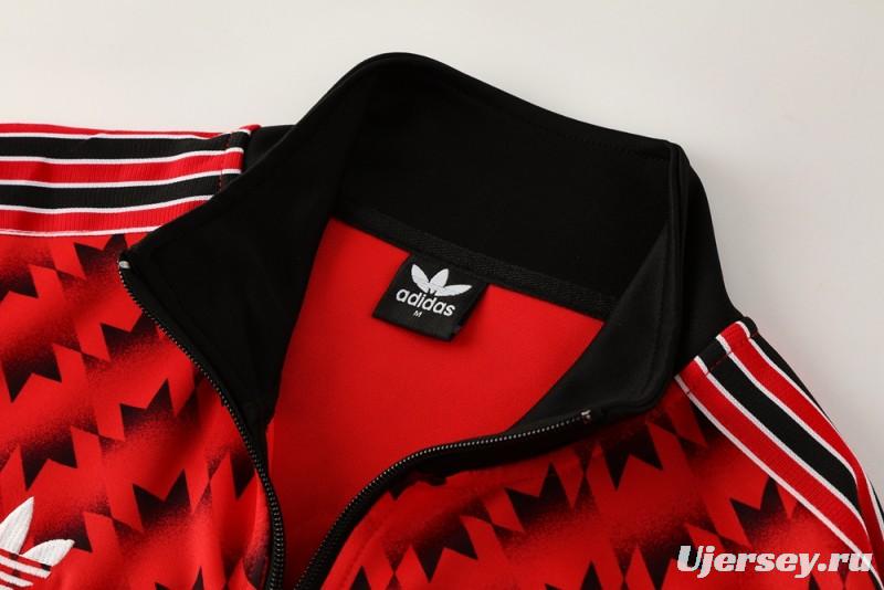 25/26 Manchester United Red/Black Full Zipper Jacket +Long Pants