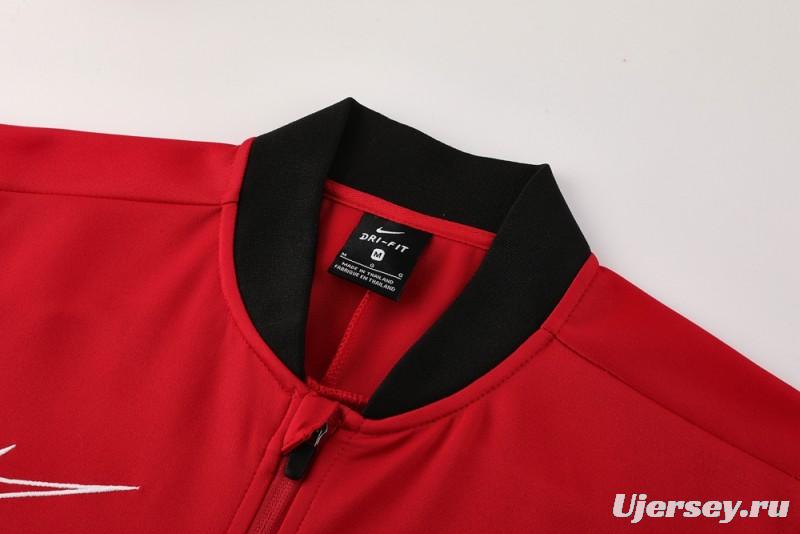 2025 NIKE Red Full Zipper Jacket + Long Pants