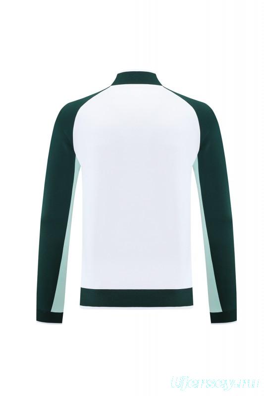 2025 Nike Green/White Full Hoodie Zipper Jacket +Long Pants