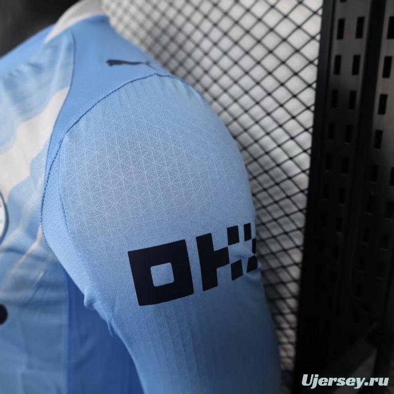 Player Version 25/26 Manchester City Home Long Sleeve Jersey