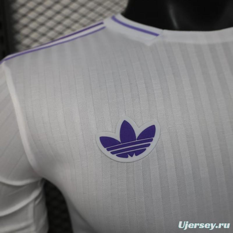 Player Version 25/26 Real Madrid White with Purple Trim Jersey