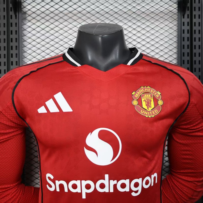 Player Version 25/26 Manchester United Long Sleeve Home Jersey
