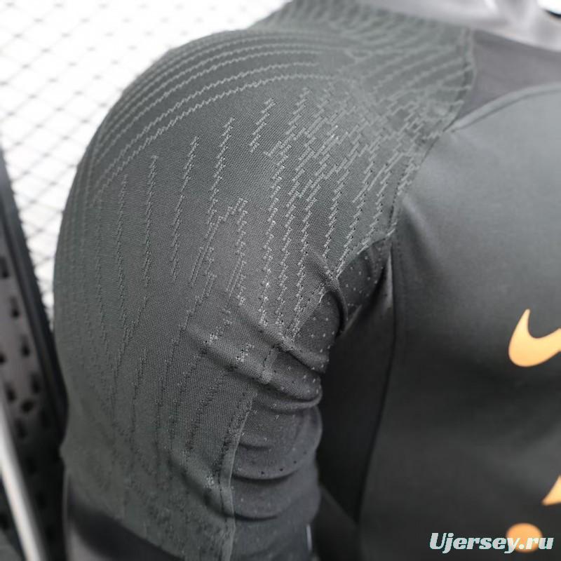 Player Version 25/26 Al-Ahli Black Champion Jersey With Golden Sponsor