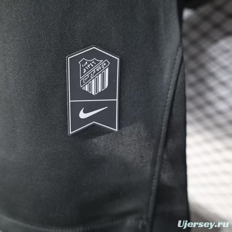 Player Version 25/26 Al-Ahli Black Champion Jersey With Silver Sponsor