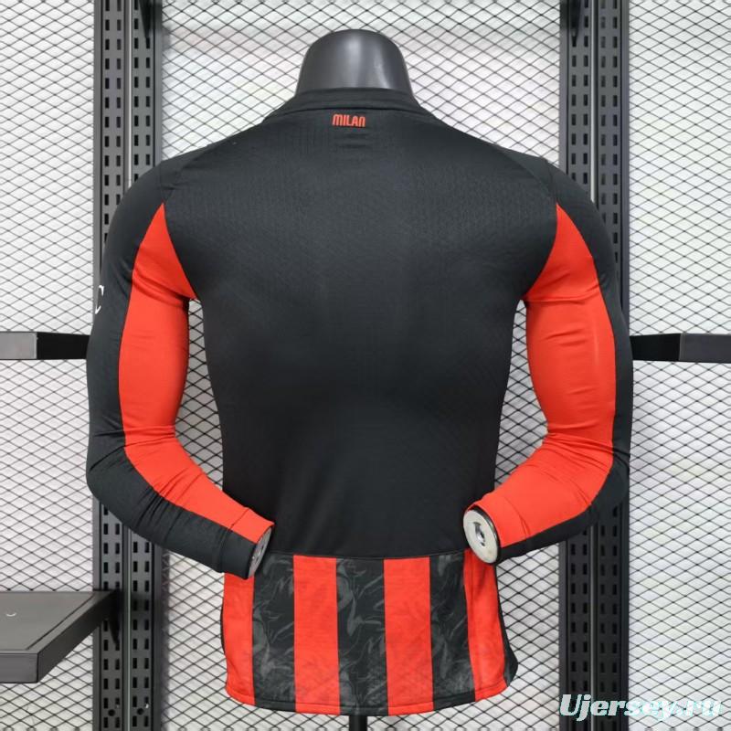 Player Version 25/26 AC Milan Home Long Sleeve Jersey