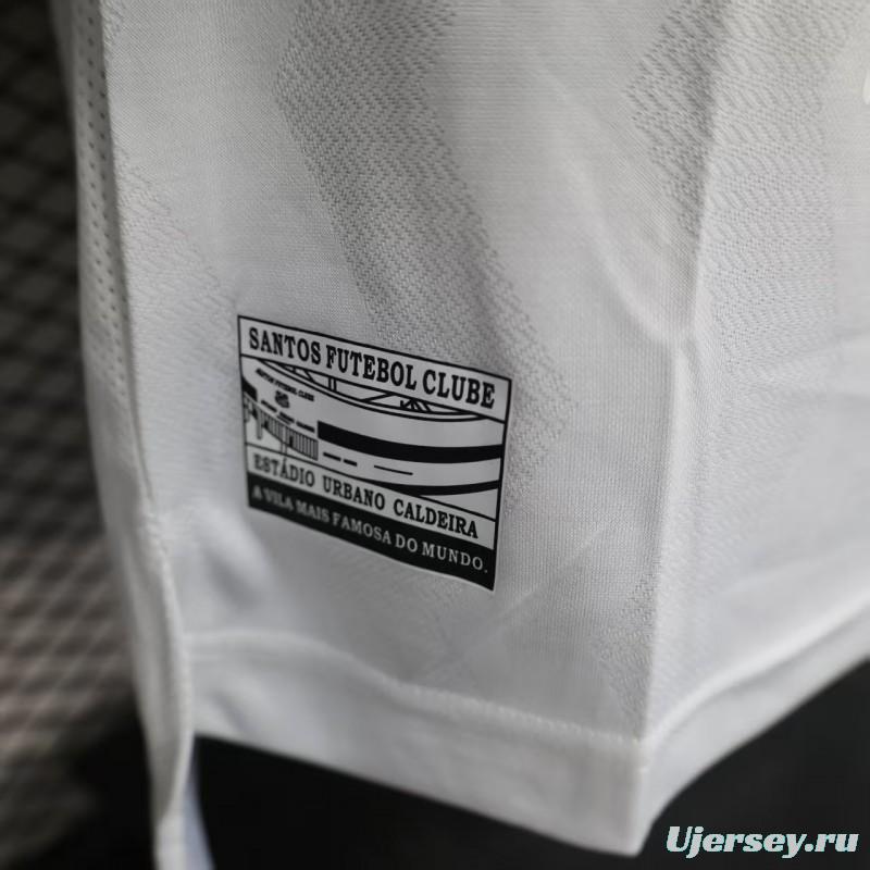 Player Version 25/26 Santos Home Jersey With Full Sponsors