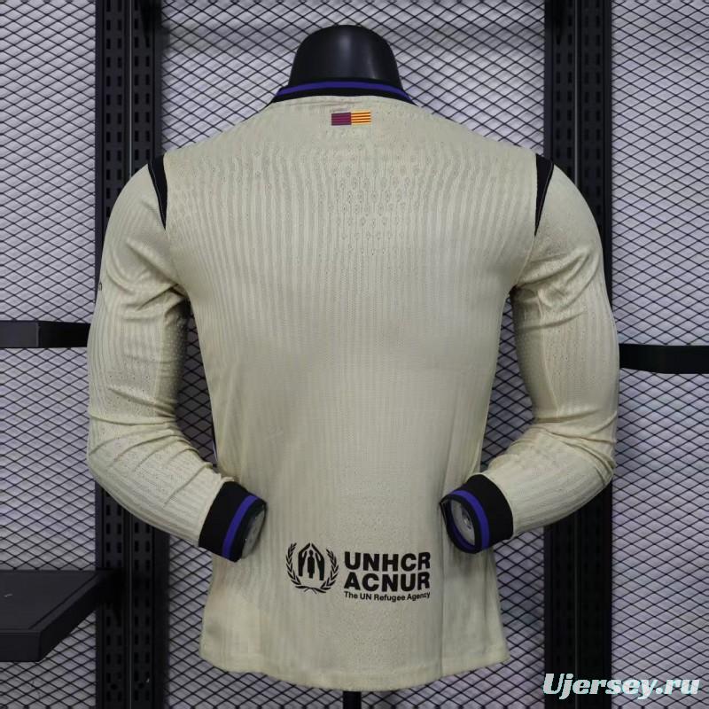 Player Version 25/26 Barcelona  Away Long Sleeve Jersey