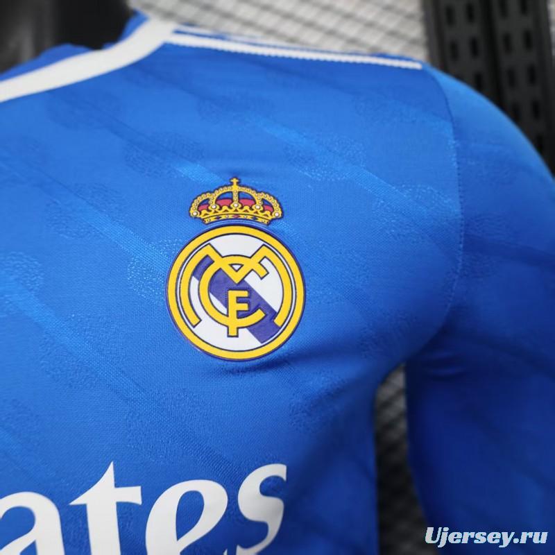 Player Version 25/26 Real Madrid Third Blue Long Sleeve Jersey