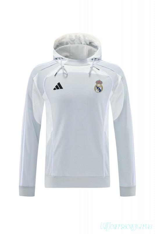 25/26 Real Madrid Hoodie Full Zipper Jacket + Long Pants