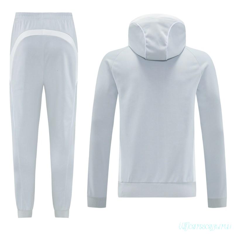 25/26 Real Madrid Hoodie Full Zipper Jacket + Long Pants