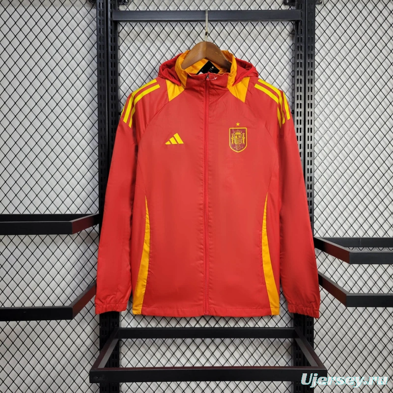 2025 Spain Jacket Red Windbreaker