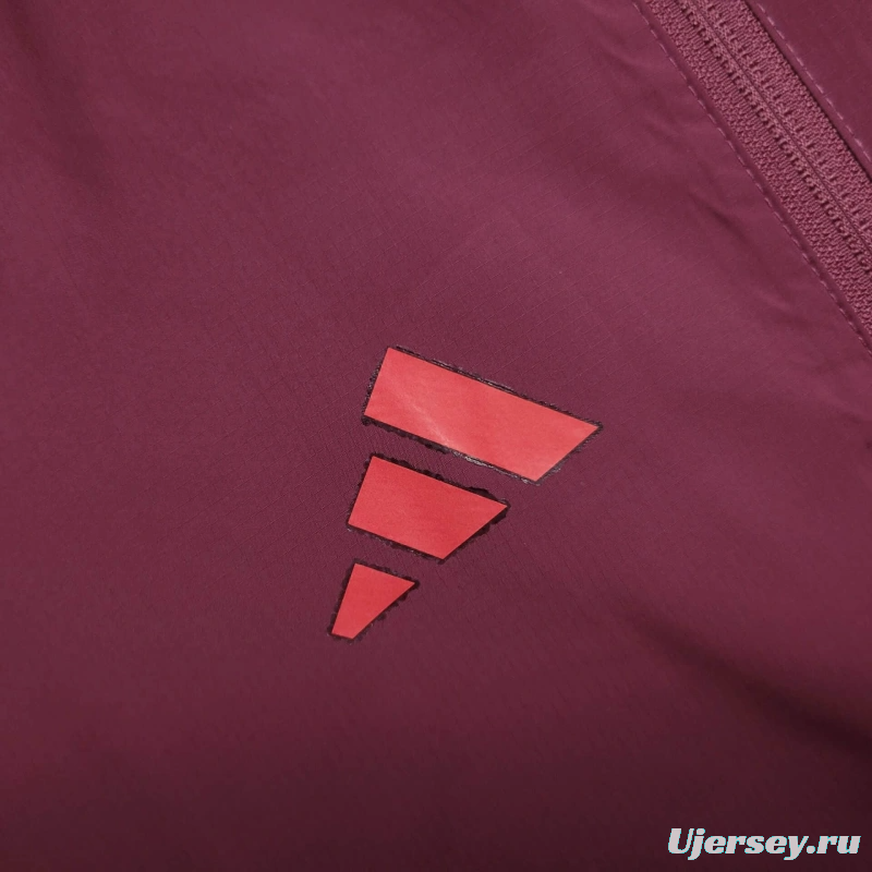 25/26 Bayern Munich Jacket Wine Windbreaker