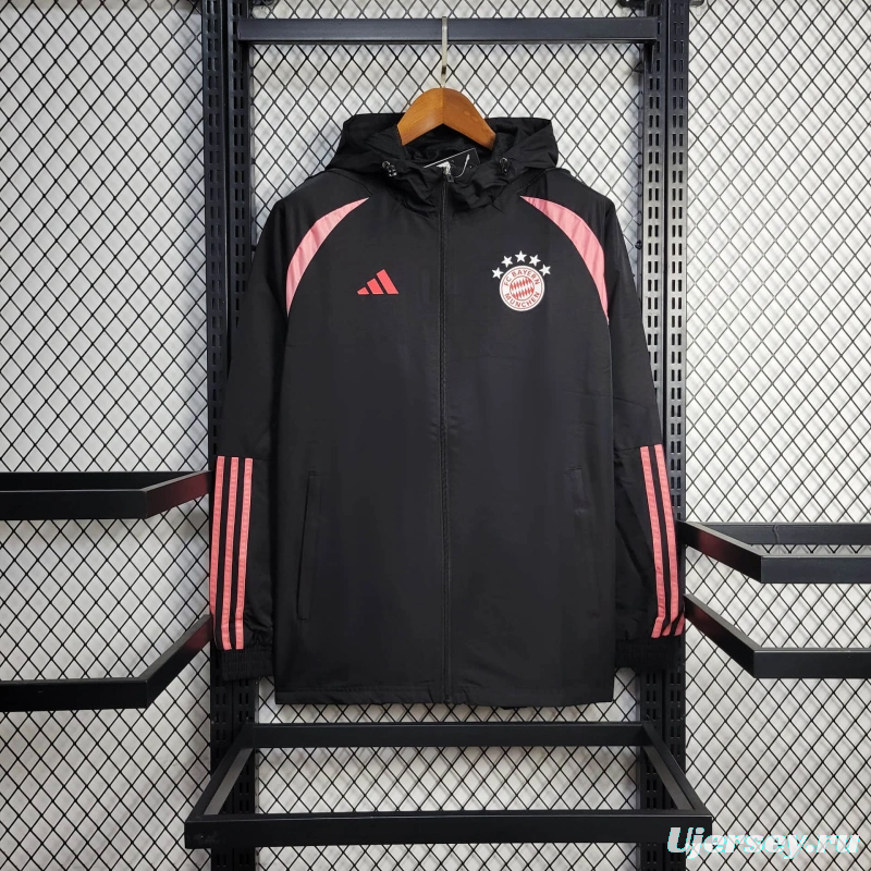 25/26 Bayern Munich Jacket Black Windbreaker
