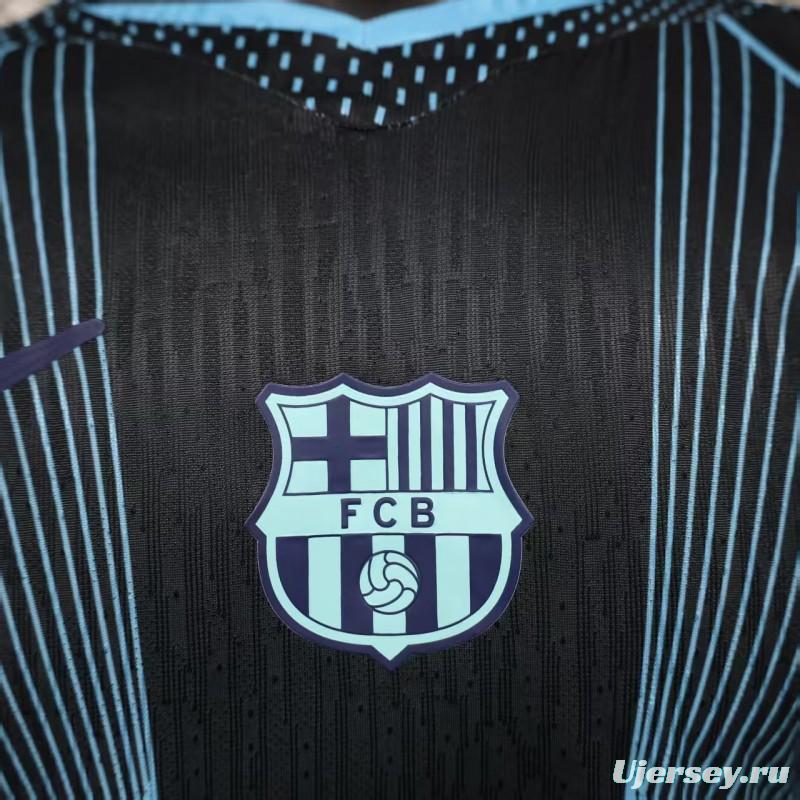 Player Version 25/26 FC Barcelona Black with Geometric Line Pattern Jersey